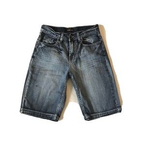 Men's HELIX Denim Jean Bermuda Shorts Distressed-29 (12”Inseam)
